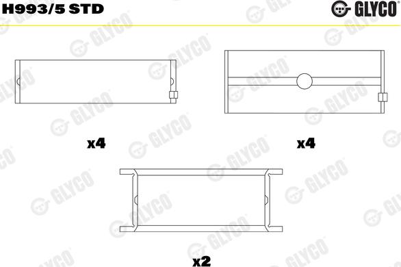 Glyco H993/5 STD - Підшипник коленвала avtolavka.club