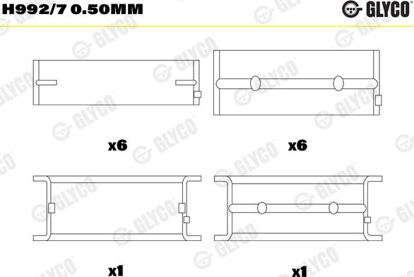 Glyco H992/7 0.50mm - Підшипник коленвала avtolavka.club