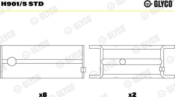 Glyco H901/5 STD - Підшипник коленвала avtolavka.club