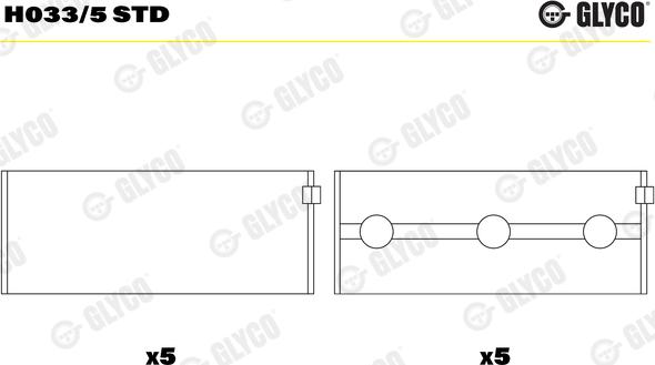 Glyco H033/5 STD - Підшипник коленвала avtolavka.club