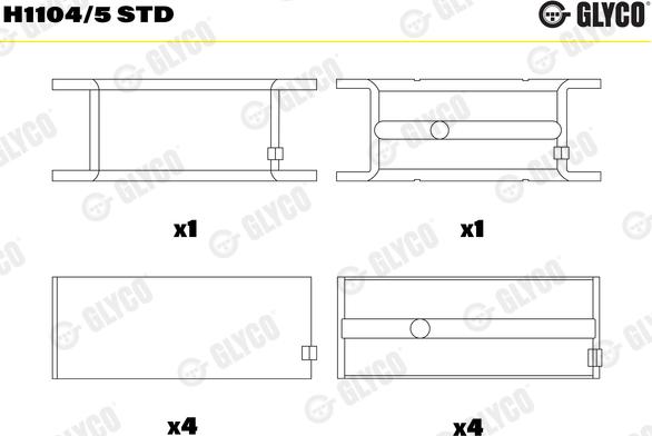 Glyco H1104/5 STD - Підшипник коленвала avtolavka.club