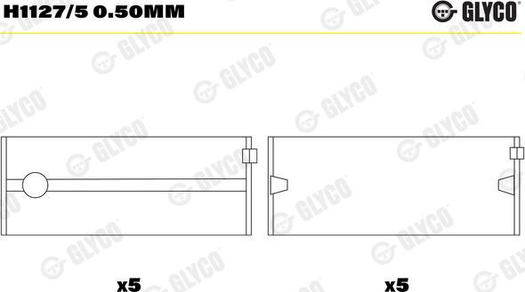 Glyco H1127/5 0.50mm - Підшипник коленвала avtolavka.club