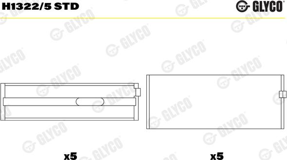 Glyco H1322/5 STD - Підшипник коленвала avtolavka.club