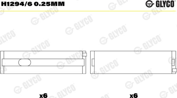 Glyco H1294/6 0.25mm - Підшипник коленвала avtolavka.club