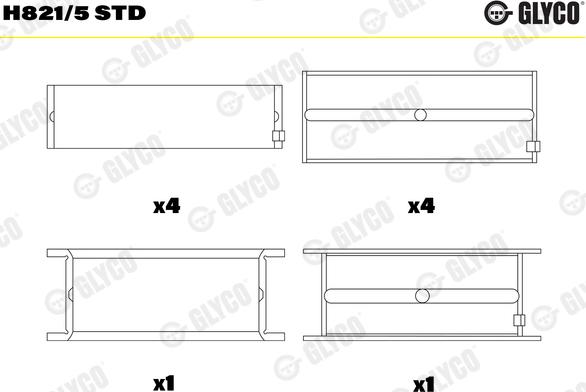 Glyco H821/5 STD - Підшипник коленвала avtolavka.club