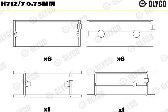 Glyco H712/7 0.75mm - Підшипник коленвала avtolavka.club