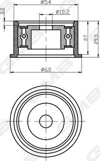 GMB GT60590 - Паразитний / Провідний ролик, зубчастий ремінь avtolavka.club