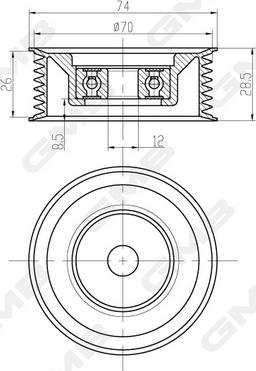 GMB GTC1200 - Паразитний / Провідний ролик, зубчастий ремінь avtolavka.club