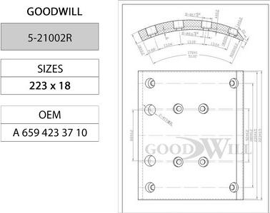 GoodWill 5-21002 R - Комплект гальм, барабанний механізм avtolavka.club