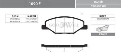 GoodWill 1090 F - Гальмівні колодки, дискові гальма avtolavka.club