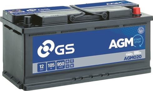 GS AGM020 - Стартерна акумуляторна батарея, АКБ avtolavka.club