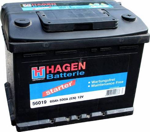 Hagen 56019 - Стартерна акумуляторна батарея, АКБ avtolavka.club