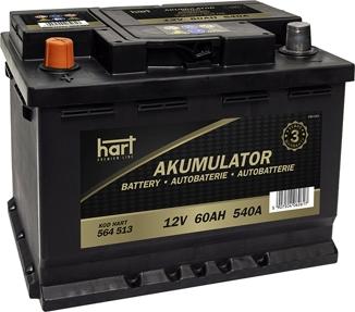 Hart 564 513 - Стартерна акумуляторна батарея, АКБ avtolavka.club