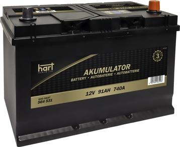 Hart 564 531 - Стартерна акумуляторна батарея, АКБ avtolavka.club