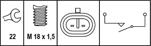 HELLA 6ZF 008 621-301 - Датчик, контактний перемикач, фара заднього ходу avtolavka.club