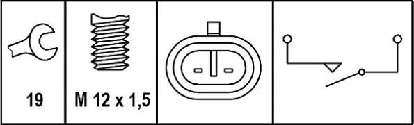 HELLA 6ZF 008 621-261 - Датчик, контактний перемикач, фара заднього ходу avtolavka.club