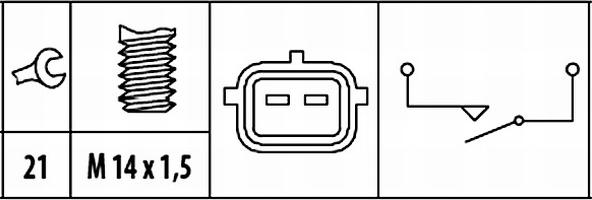 HELLA 6ZF 181 612-051 - Датчик, контактний перемикач, фара заднього ходу avtolavka.club