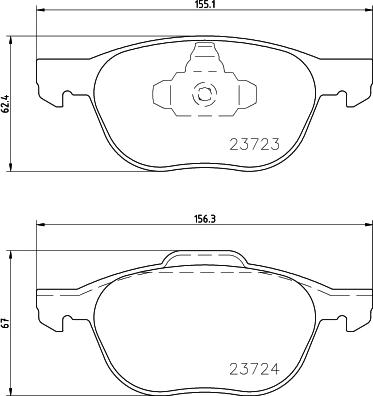 HELLA 8DB 355 045-421 - Гальмівні колодки, дискові гальма avtolavka.club