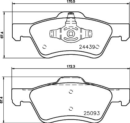 HELLA 8DB 355 045-281 - Гальмівні колодки, дискові гальма avtolavka.club