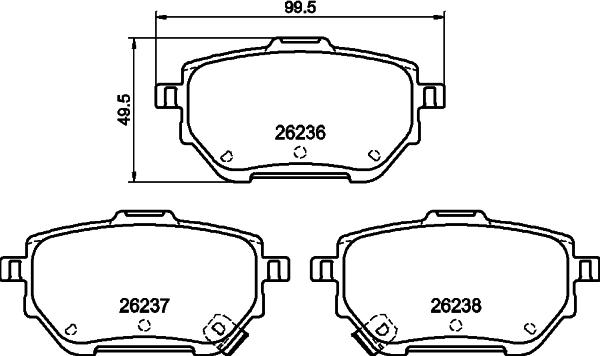 HELLA 8DB 355 040-711 - Гальмівні колодки, дискові гальма avtolavka.club