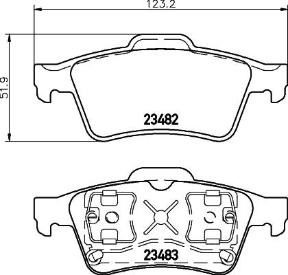 HELLA 8DB 355 009-121 - Гальмівні колодки, дискові гальма avtolavka.club