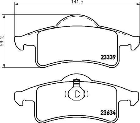 HELLA 8DB 355 009-891 - Гальмівні колодки, дискові гальма avtolavka.club