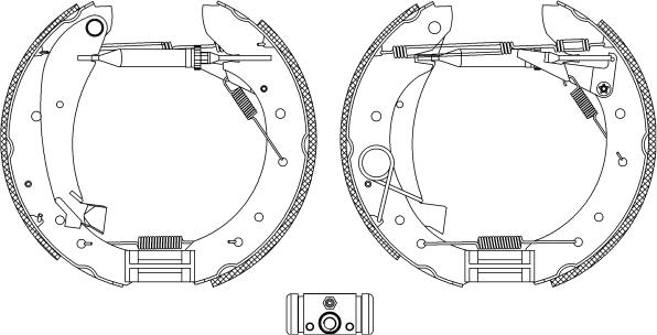 HELLA 8DB 355 005-281 - Комплект гальм, барабанний механізм avtolavka.club