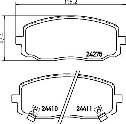 HELLA 8DB 355 006-571 - Гальмівні колодки, дискові гальма avtolavka.club