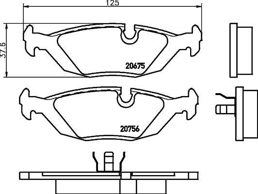 HELLA 8DB 355 006-041 - Гальмівні колодки, дискові гальма avtolavka.club