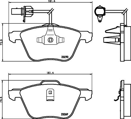 HELLA 8DB 355 008-921 - Гальмівні колодки, дискові гальма avtolavka.club