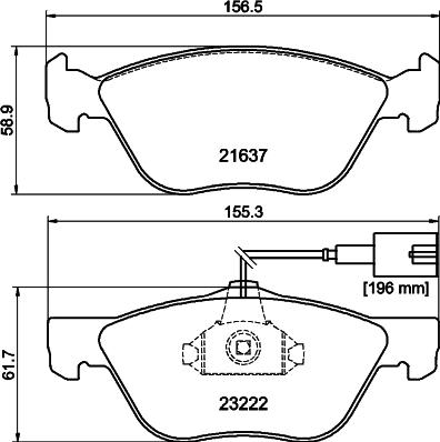 HELLA 8DB 355 008-611 - Гальмівні колодки, дискові гальма avtolavka.club