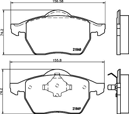 HELLA 8DB 355 008-001 - Гальмівні колодки, дискові гальма avtolavka.club