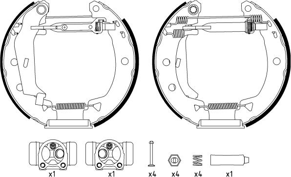 HELLA 8DB 355 003-821 - Комплект гальм, барабанний механізм avtolavka.club