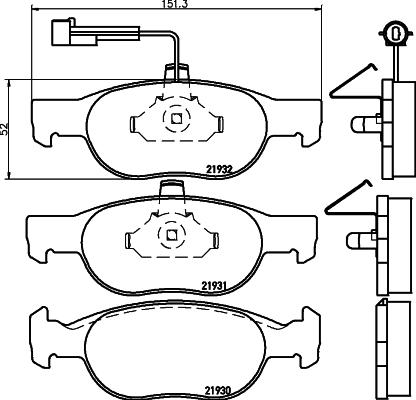 HELLA 8DB 355 007-921 - Гальмівні колодки, дискові гальма avtolavka.club