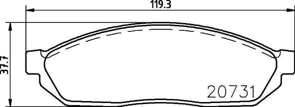 HELLA 8DB 355 007-281 - Гальмівні колодки, дискові гальма avtolavka.club