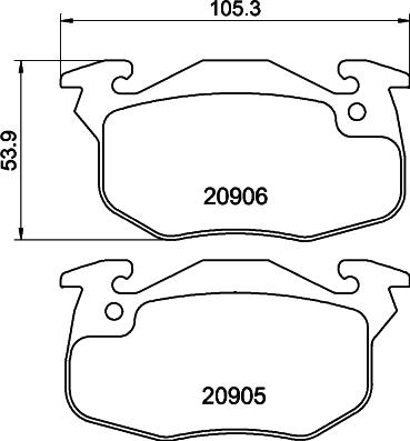 HELLA 8DB 355 019-141 - Гальмівні колодки, дискові гальма avtolavka.club