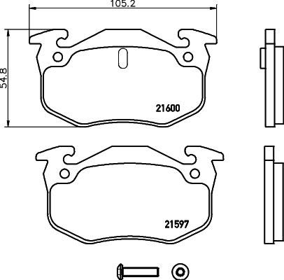 HELLA 8DB 355 019-221 - Гальмівні колодки, дискові гальма avtolavka.club