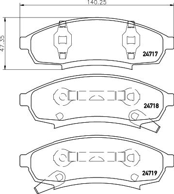 HELLA 8DB 355 014-281 - Гальмівні колодки, дискові гальма avtolavka.club