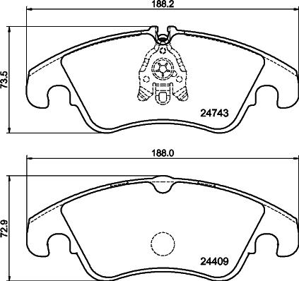 HELLA 8DB 355 014-741 - Гальмівні колодки, дискові гальма avtolavka.club