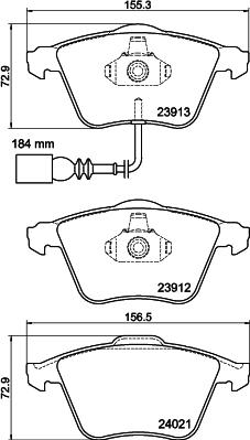 HELLA 8DB 355 015-971 - Гальмівні колодки, дискові гальма avtolavka.club