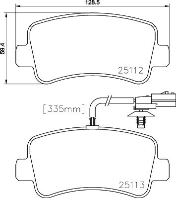 HELLA 8DB 355 015-301 - Гальмівні колодки, дискові гальма avtolavka.club