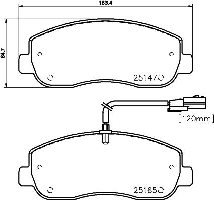 HELLA 8DB 355 015-291 - Гальмівні колодки, дискові гальма avtolavka.club