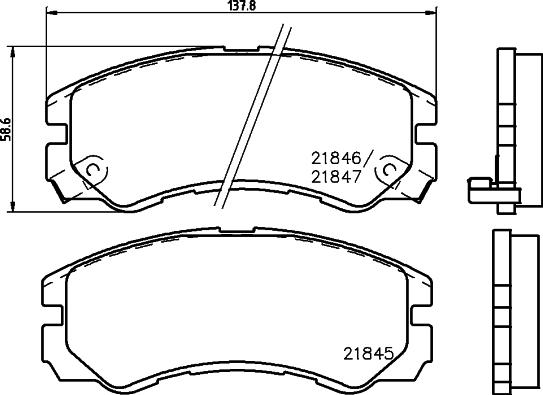 HELLA 8DB 355 016-611 - Гальмівні колодки, дискові гальма avtolavka.club