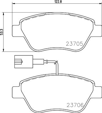 HELLA 8DB 355 016-071 - Гальмівні колодки, дискові гальма avtolavka.club