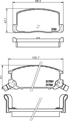 HELLA 8DB 355 016-741 - Гальмівні колодки, дискові гальма avtolavka.club