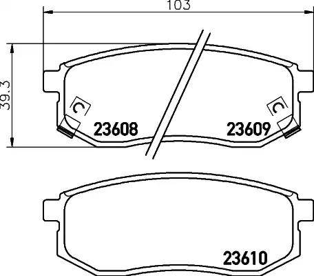 HELLA 8DB 355 010-011 - Гальмівні колодки, дискові гальма avtolavka.club