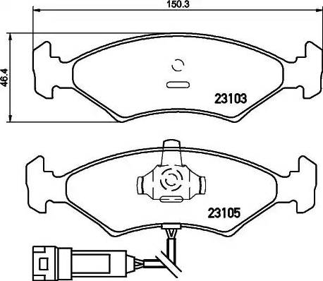 HELLA 8DB 355 010-301 - Гальмівні колодки, дискові гальма avtolavka.club