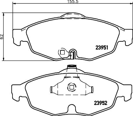 HELLA 8DB 355 011-991 - Гальмівні колодки, дискові гальма avtolavka.club