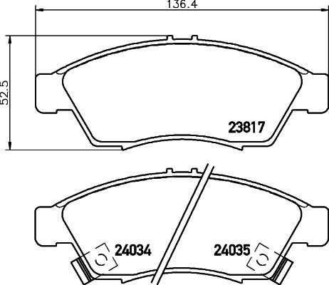 HELLA 8DB 355 011-081 - Гальмівні колодки, дискові гальма avtolavka.club