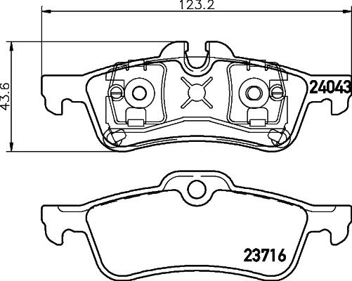 HELLA 8DB 355 011-351 - Гальмівні колодки, дискові гальма avtolavka.club